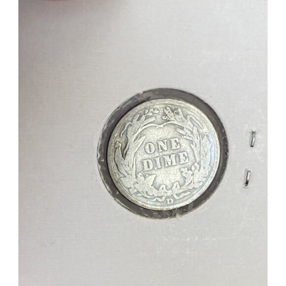 1912 D Barber Dime    VERY GOOD + Cardboard Protector - Picture 7 of 7